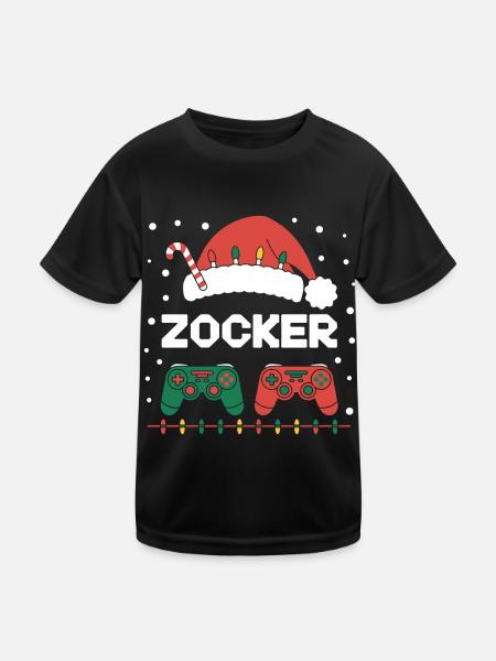 Gamer Gaming Gamer Gaming Christmas - Kids Functional T-Shirt - black - Front