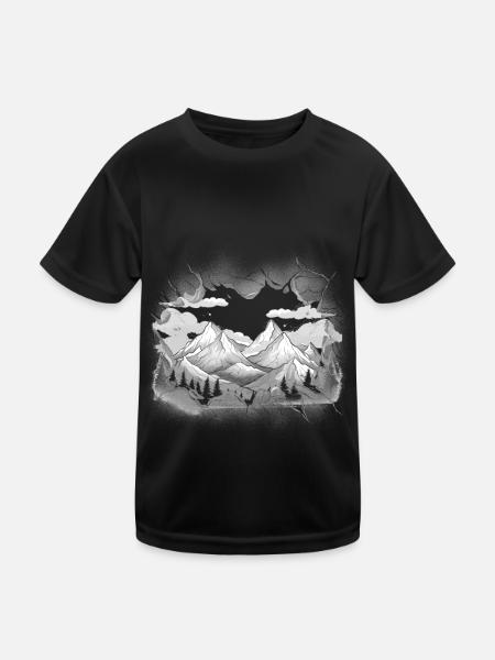 Mountains Mountains Mountain Austria Switzerland Tyrol - Kids Functional T-Shirt - black - Front