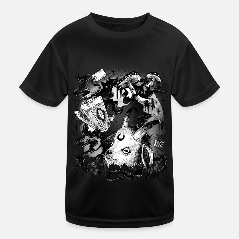 Halloween Ritual Horror Midnight Satan Voodoo Kids Functional T-Shirt
