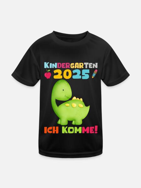 kiKindergarten 2025 Kids Gift Kita 2025 Décoration - T-shirt sport Enfant - noir - Devant