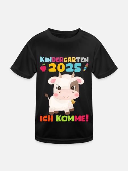 kiKindergarten 2025 Kids Gift Kita 2025 Décoration - T-shirt sport Enfant - noir - Devant