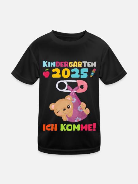 kiKindergarten 2025 Kids Gift Kita 2025 Décoration - T-shirt sport Enfant - noir - Devant