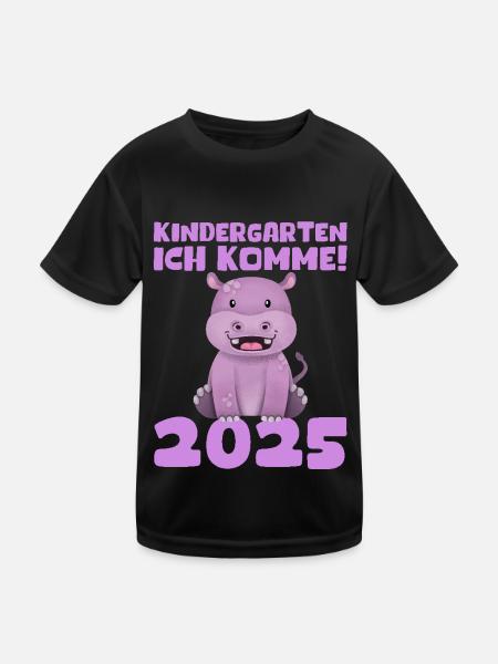 kiKindergarten 2025 Kids Gift Kita 2025 Décoration - T-shirt sport Enfant - noir - Devant