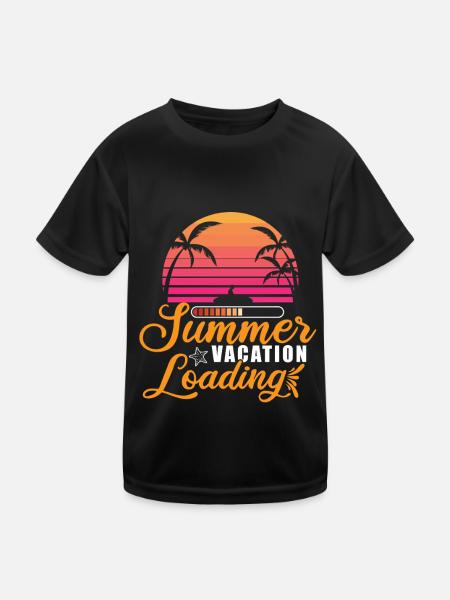 Die Sommerferien werden geladen 2025 - Kinder Funktions-T-Shirt - Schwarz - Vorne