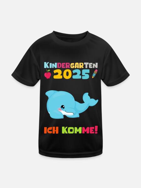 Kindergarten 2025 Kids Gift Kita 2025 Decoration - Kids Functional T-Shirt - black - Front