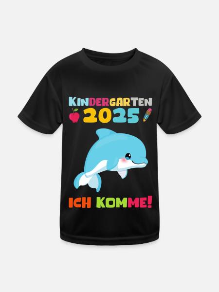 Kindergarten 2025 Kids Gift Kita 2025 Decoration - Kids Functional T-Shirt - black - Front