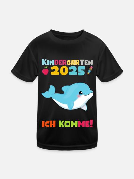 Kindergarten 2025 Kids Gift Kita 2025 Decoration - Kids Functional T-Shirt - black - Front