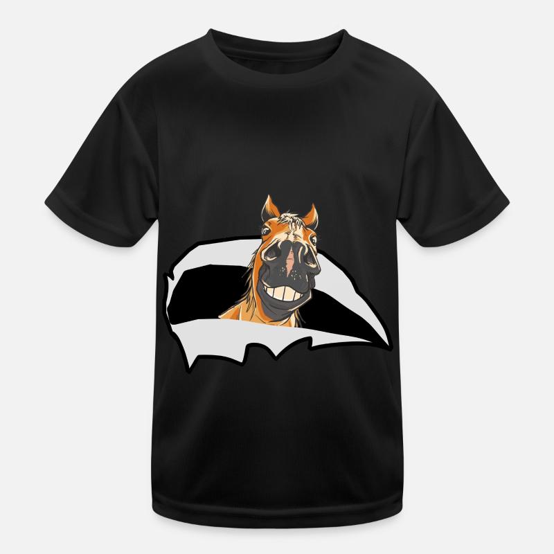 drôle cheval chevaux poney cavalier T-shirt sport Enfant