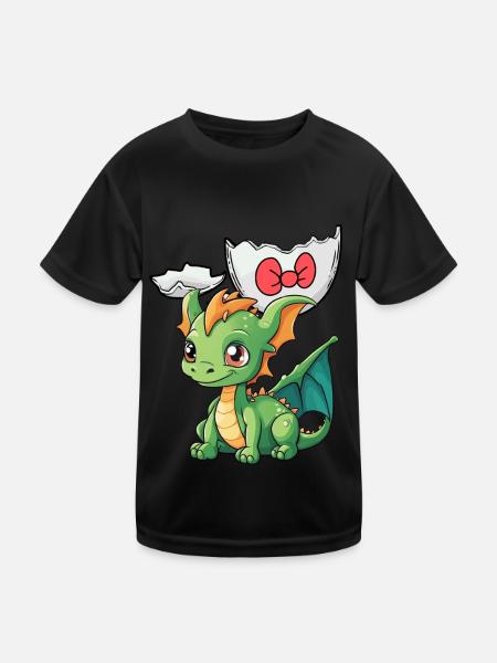 Baby Dragon Dragon Egg Eggshell Hatch Child - Kids Functional T-Shirt - black