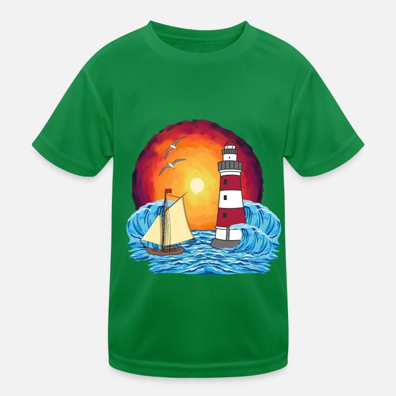 maritim Segelschiff Leuchtturm Schiff Schiffe Kinder Funktions-T-Shirt