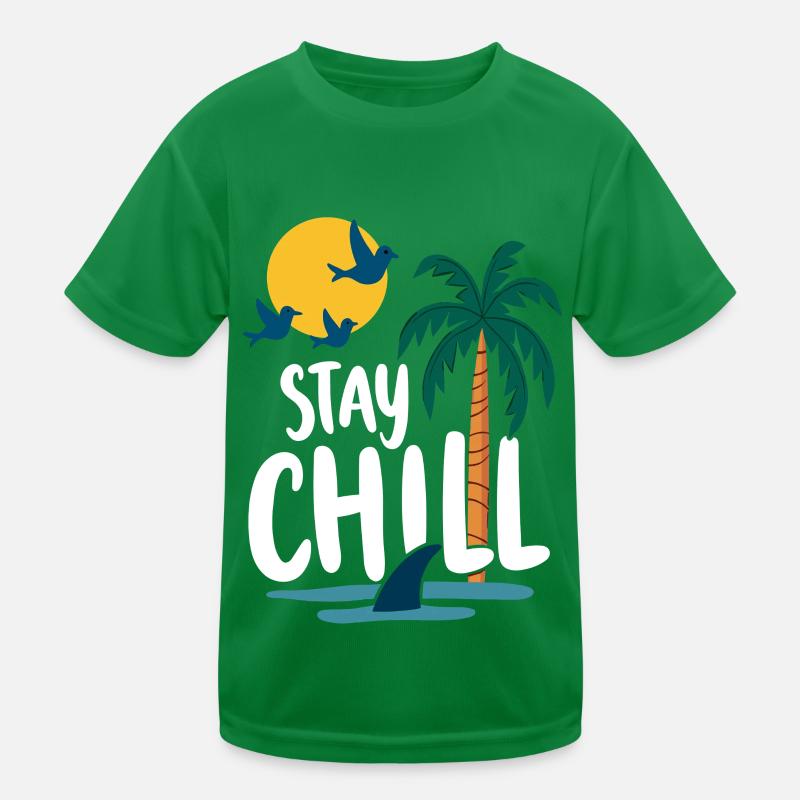 Stay Chill Tropical Relaxation Summer Vacation Kids Functional T-Shirt