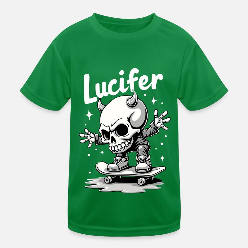 Skater Skeleton Lucifer Devilishly cool on the road Kids Functional T-Shirt