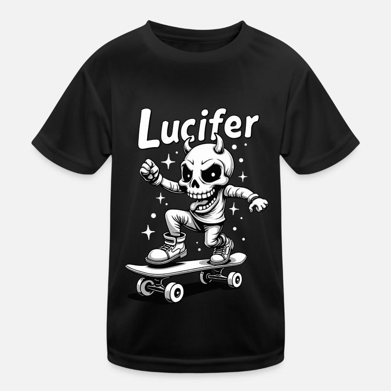 Skater Skeleton Lucifer Devilishly cool on the road Kids Functional T-Shirt
