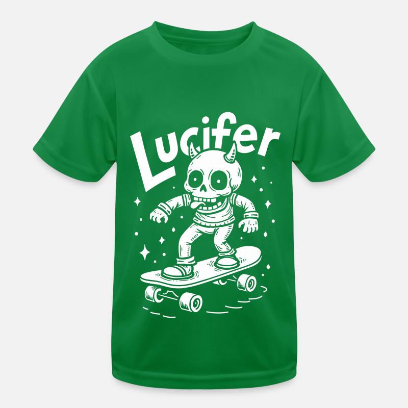 Skater Skeleton Lucifer Devilishly cool on the road Kids Functional T-Shirt
