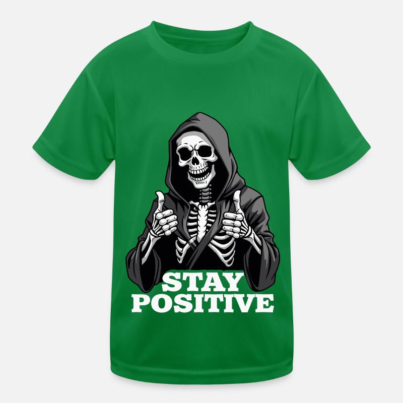 Restez positif – Drôle de faucheuse T-shirt sport Enfant