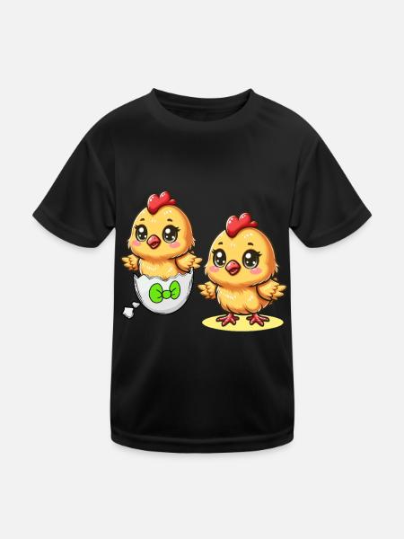 Chick Easter Egg Easter Eggs Chicken Eggs Easter Child - Kids Functional T-Shirt - black - Front