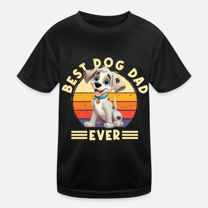 Hund Best Dog Dad Ever Bester Hunde Papa Vater Kinder Funktions-T-Shirt