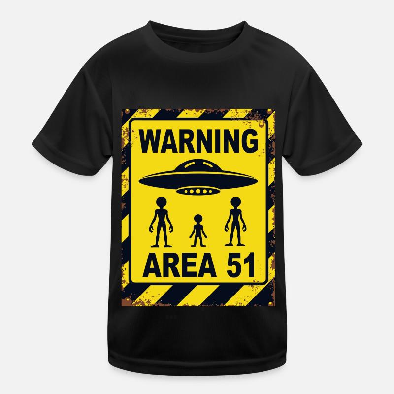Area 51 UFO Warning – Enter at Your Own Risk Kids Functional T-Shirt