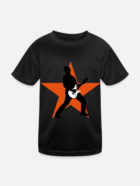 guitarstar_032012_b_3c - Kinder Funktions-T-Shirt - Schwarz - Vorne