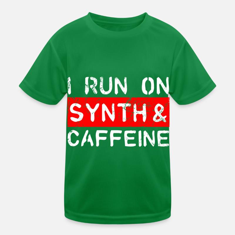 I run on synth & caffeine Kids Functional T-Shirt