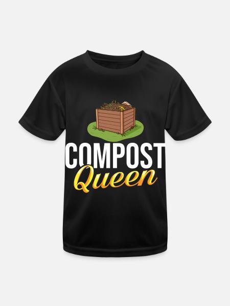 Composting Compost Worm Waste - Kids Functional T-Shirt - black - Front