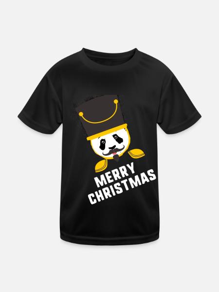 Panda,Nutcracker,Santa Claus, Santa Claus - Kids Functional T-Shirt - black - Front