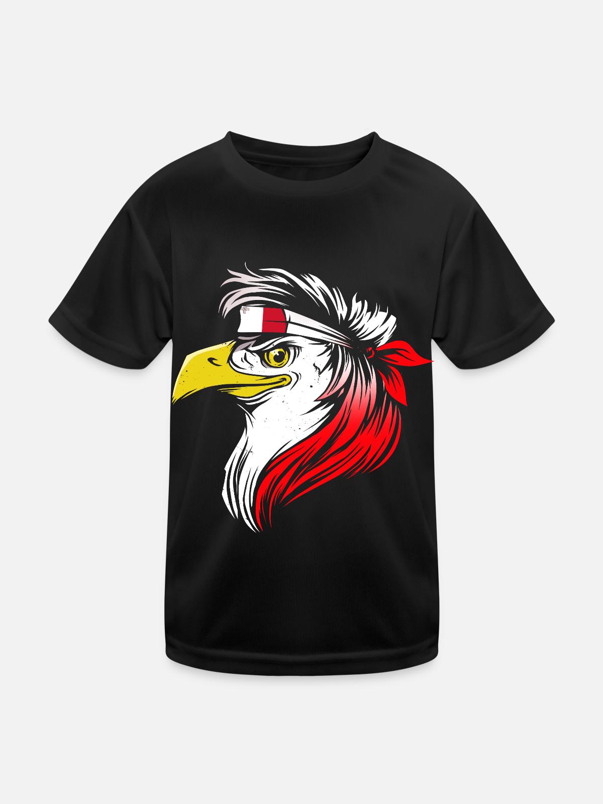 Malta - Kinder Funktions-T-Shirt - Schwarz - Vorne