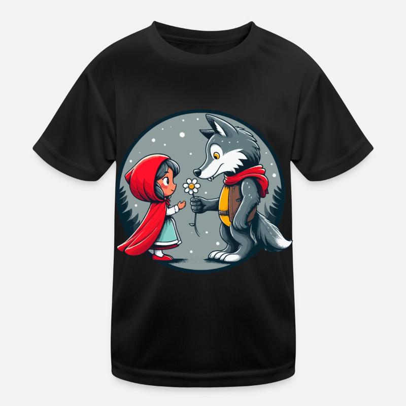 Rotkäppchen Wolf Märchen Kinder Blume Märchenfigur Kinder Funktions-T-Shirt