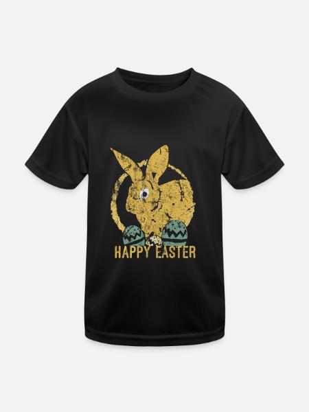 Ostern - Kinder Funktions-T-Shirt - Schwarz - Vorne