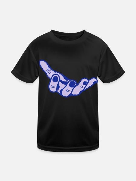 Hand offene Hand offene offene mano - Kinder Funktions-T-Shirt - Schwarz - Vorne