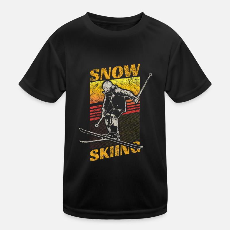 Retro Ski Geschenk Kids Functional T-Shirt
