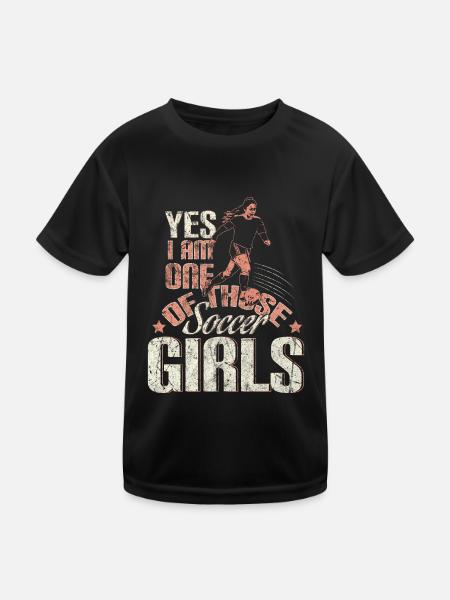 Female soccer gift - Kids Functional T-Shirt - black - Front