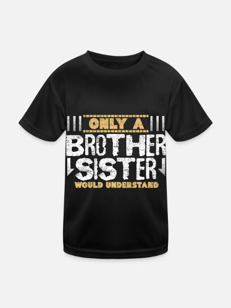 Bruder Schwester geschwister Geschenkidee - Kinder Funktions-T-Shirt - Schwarz - Vorne