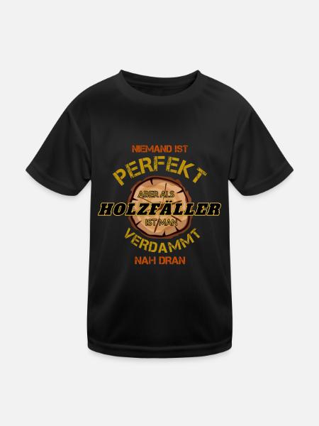 Holzfäller geschenk - Kinder Funktions-T-Shirt - Schwarz - Vorne