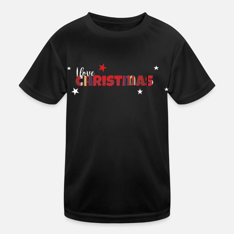 Weihnachtspulli I love Christmas Kinder Funktions-T-Shirt