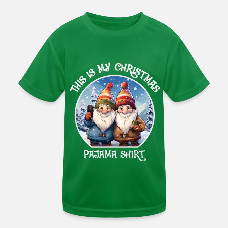 Gnome Dwarves Christmas Pajama Kids Functional T-Shirt