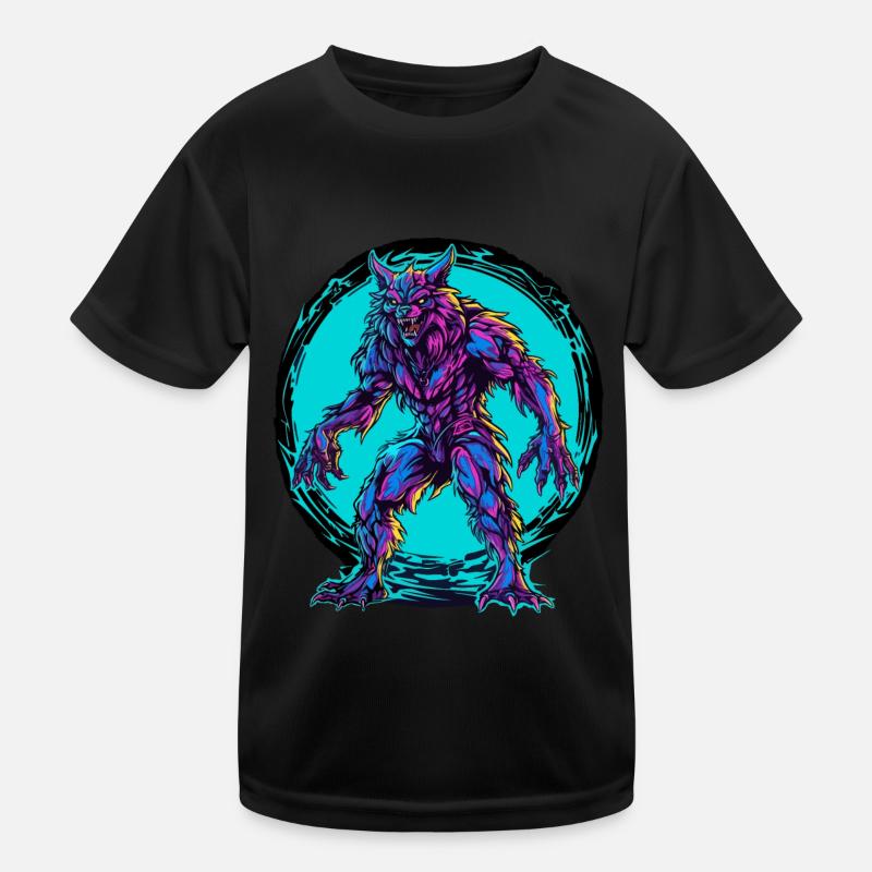 Werwolf Halloween Wolf Wolfsrudel Kinder Funktions-T-Shirt