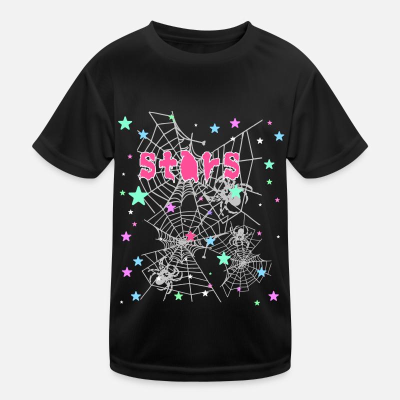 Sterne, Spinne, Graffiti,Spinnennetz,stern Kinder Funktions-T-Shirt