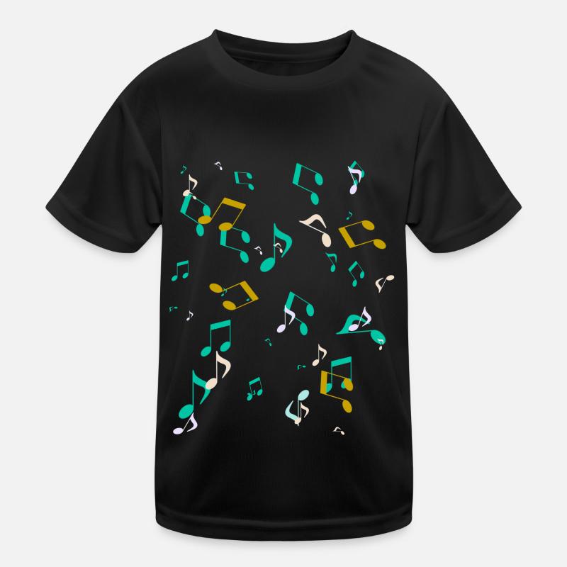 Partitions, notes colorées, colorées, bleu T-shirt sport Enfant
