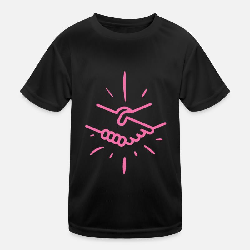 Handschlag Hand Freundschaft Freunde Kinder Funktions-T-Shirt