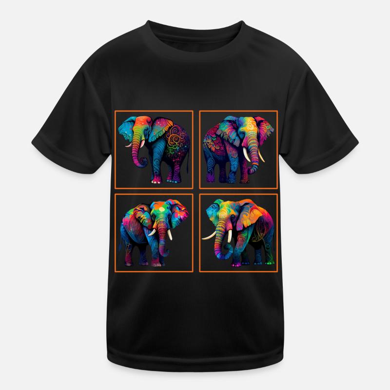 Bunte Elefanten Elefant Tierfreunde Kinder Funktions-T-Shirt