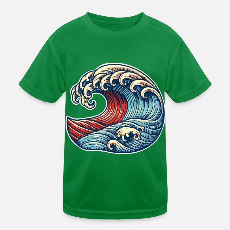 Welle Kinder Funktions-T-Shirt