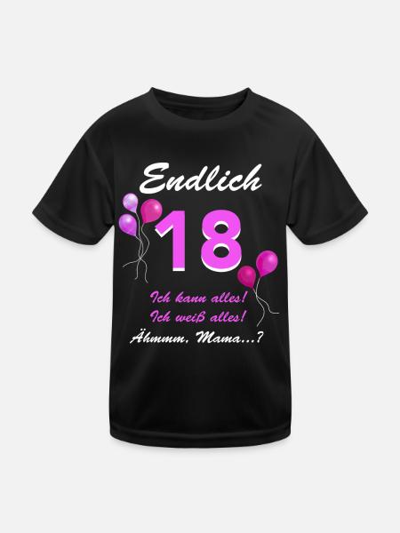 Endlich 18 Ich Kann Alles - Kinder Funktions-T-Shirt - Schwarz