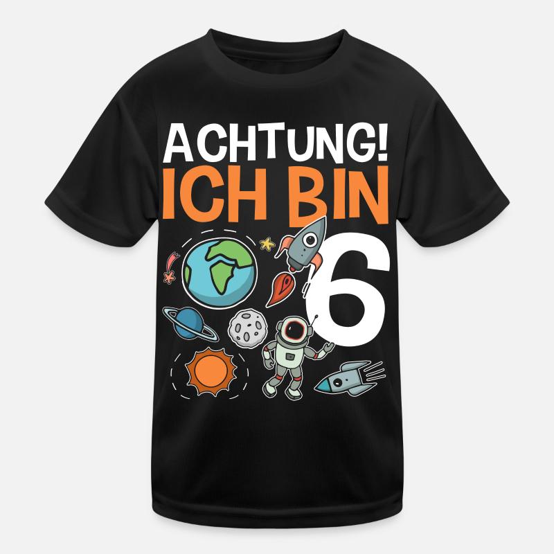Achtung Ich bin 6 Kinder Funktions-T-Shirt