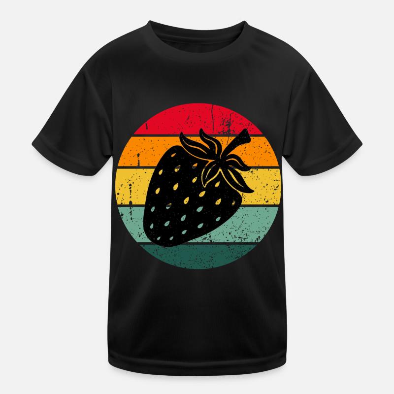 Vintage Retro Strawberry Fruit Fruit Strawberries Kids Functional T-Shirt