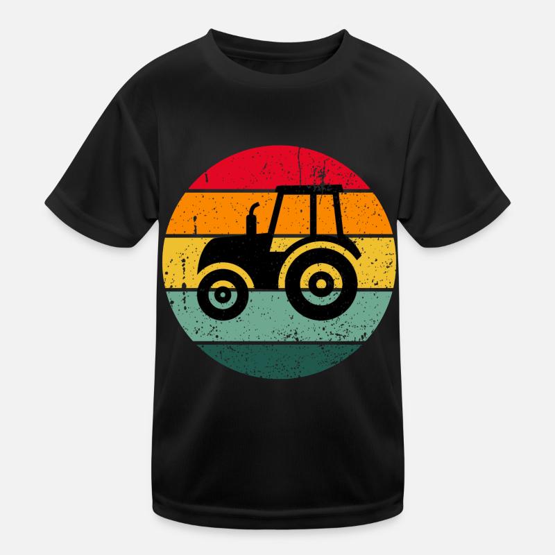 Vintage Retro Traktor Bauer Bauernhof Geschenk Kinder Funktions-T-Shirt