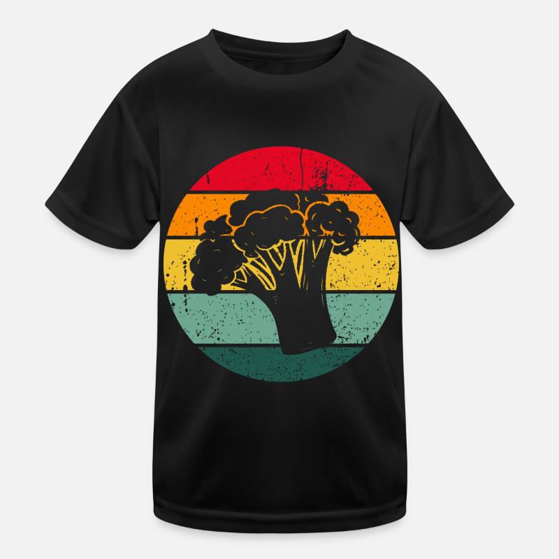 Vintage Retro Broccoli Broccoli Vegetables Healthy Kids Functional T-Shirt