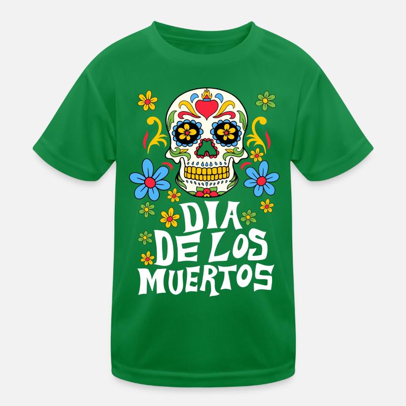 Dia de los Muertos Sugar Skull Kinder Funktions-T-Shirt