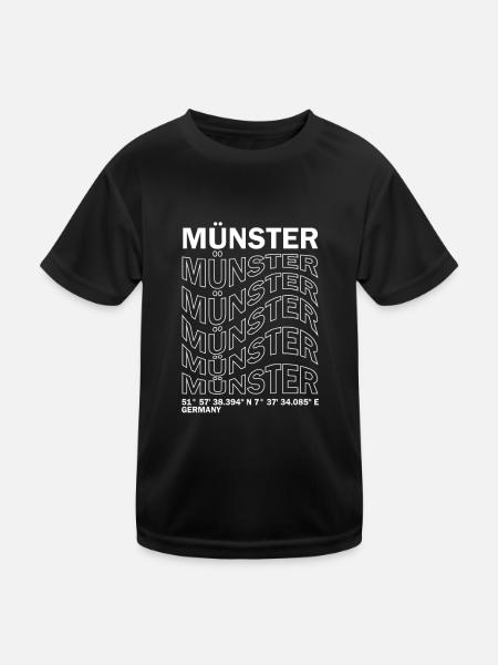 Coordonnées de Münster - T-shirt sport Enfant - noir - Devant