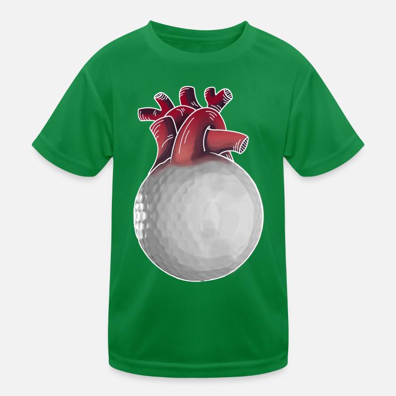 Golfer's Heart Fun Golf Ball Golf Gift Kids Functional T-Shirt